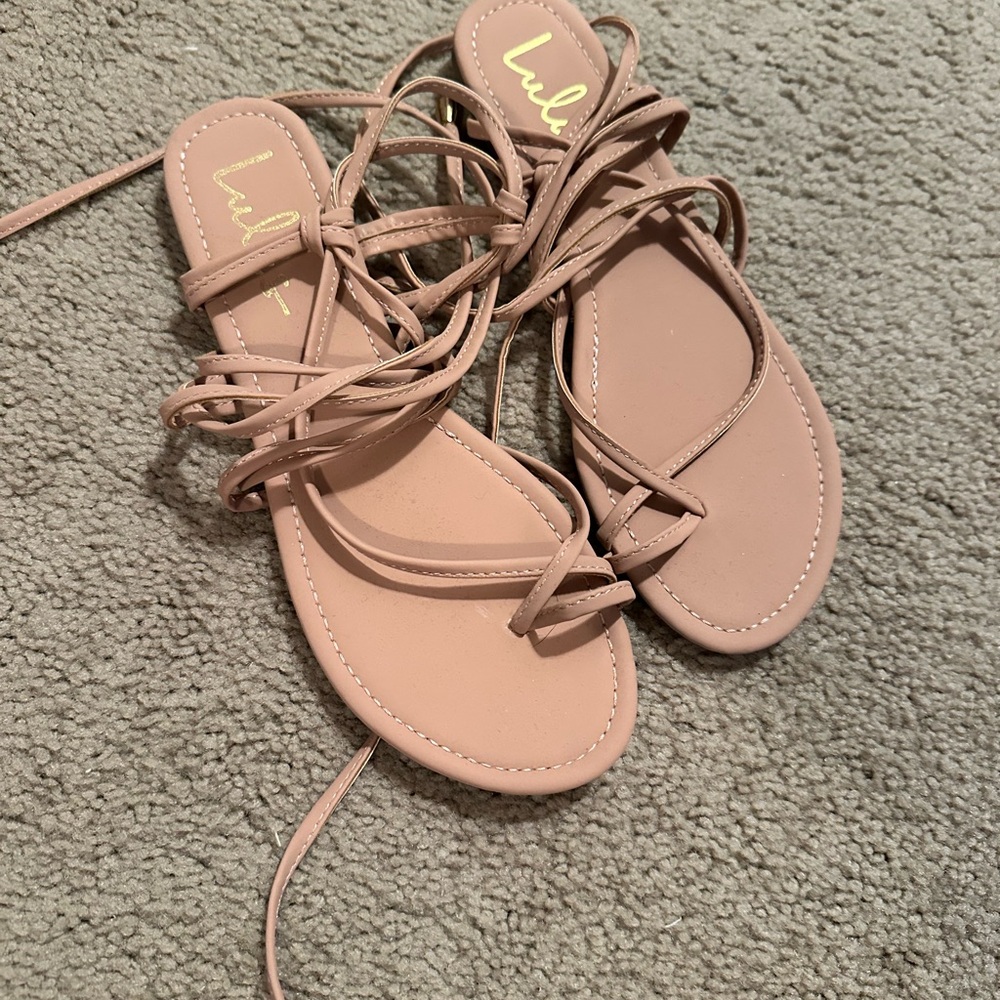 Lulu's Pink Sandals with Strappy Design - Never worn